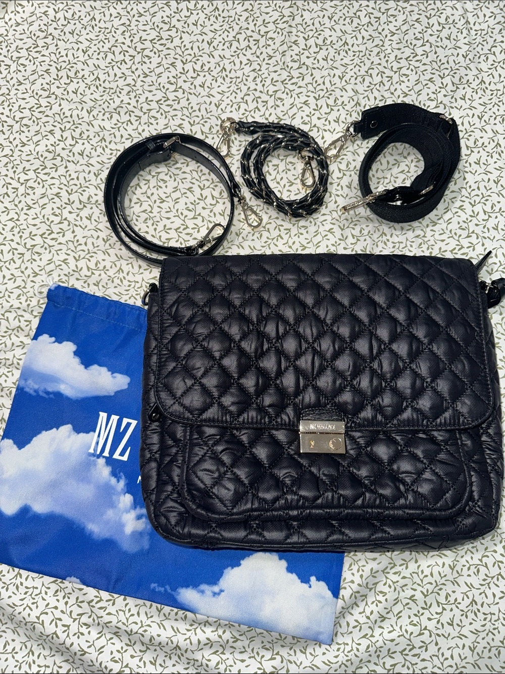MZ Wallace large lock Crossbody Shoulder Bag with Straps